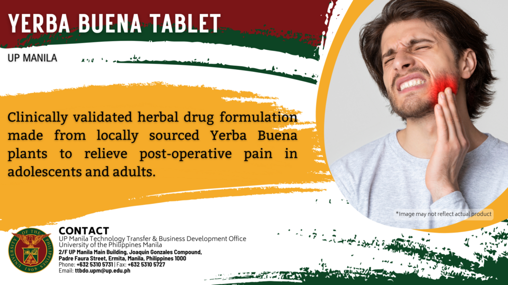 Yerba buena tablet for analgesic